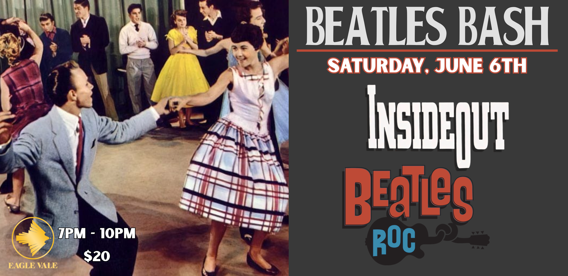 Beatles Bash — InsideOut performing Beatles ROC, Saturday June 6th, 7PM–10PM, $20