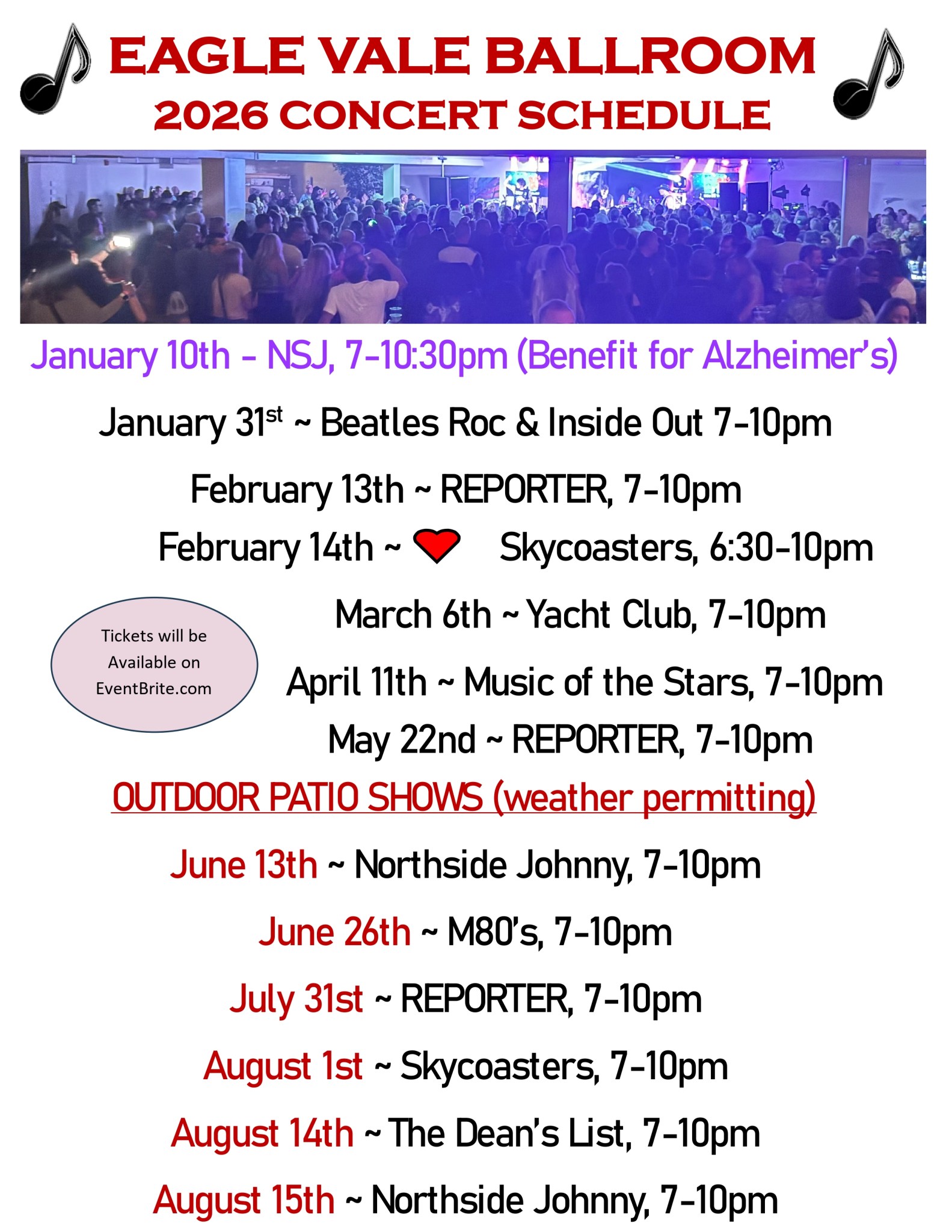 2026 Concerts Schedule