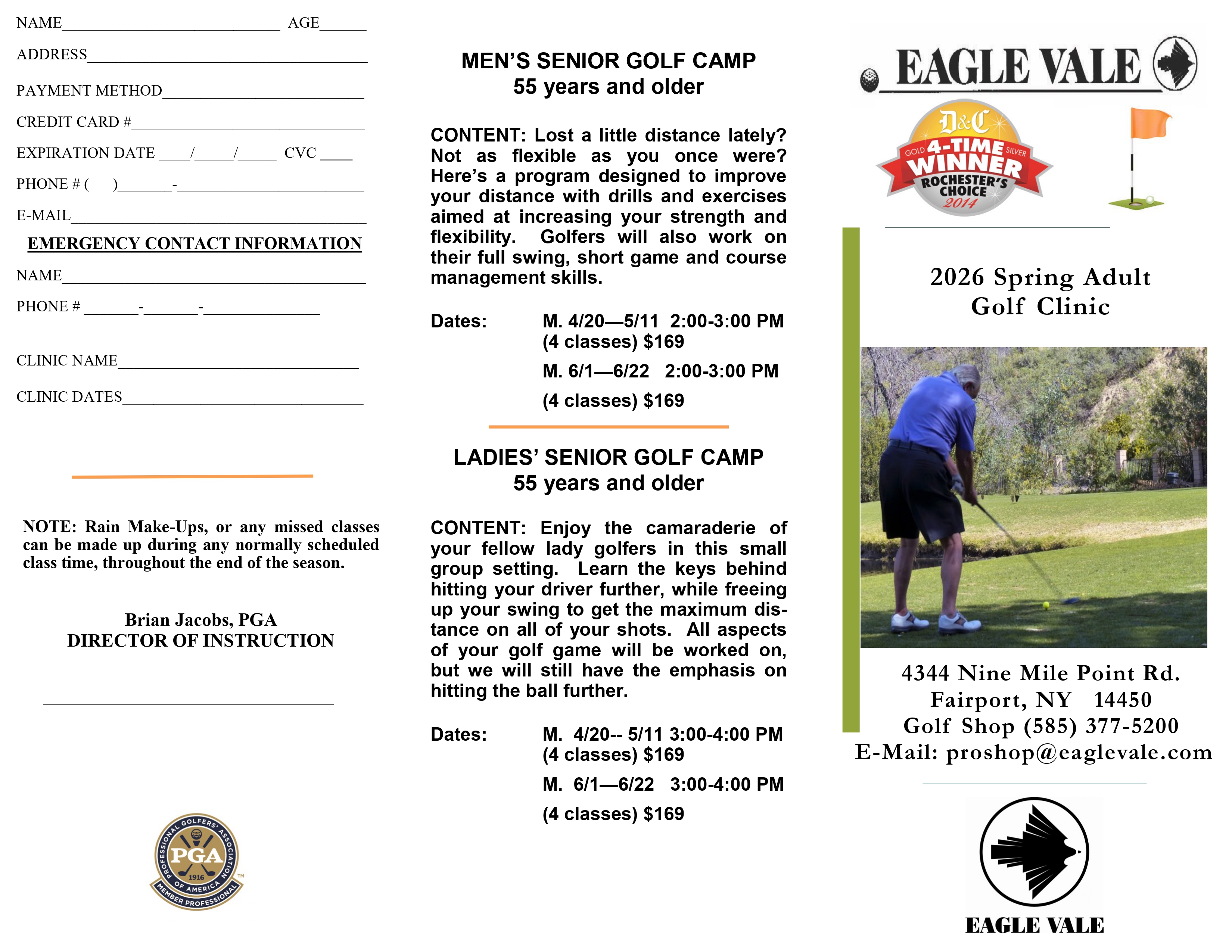 2026 Spring Adult Camps Brochure